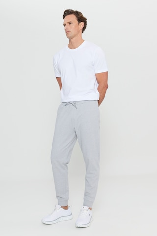 AC&Co / Altınyıldız Classics Standart Fit Normal Kesim Pamuklu Baskılı Cepli Erkek Eşofman Altı Gri Melanj