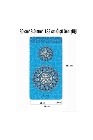 Tusi Yoga Matı Ve Pilates Minderi Mandala Desen Mavi