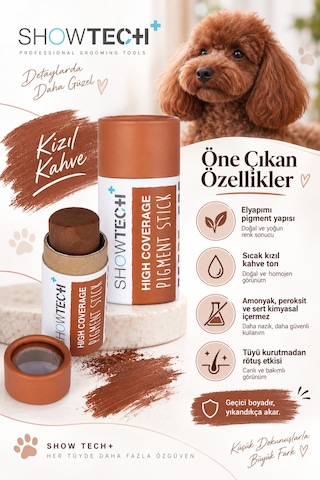 Showtech Colour-ıt El Yapımı Pigment Toz Geçici Köpek Tüy Boyası Kızıl Kahve