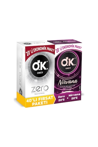 Okey Nirvana Prezervatif & Okey Zero Prezervatif 2 x 20'li