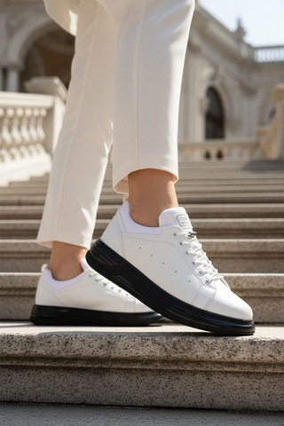 Walkway Beyaz Lastik Bağcıklı Erkek Sneaker Balase M Beyaz