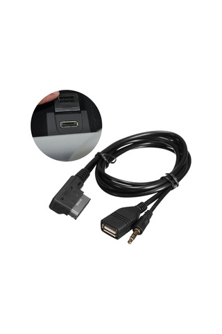 Geeroyoo Volkswagen Audi Amı Mdı Arabalar İçin 2.8m Usb Şarj + 3.5mm Aux Ses Bağlantı Kablosu A6l/a8l/q7/a3/a4l/a5/a1/s5/q5 Uyumlu