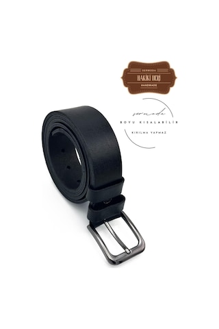 Sermoda 44 Mm Baskılı Kaliteli Suni Deri Erkek Kot Kemeri Siyah