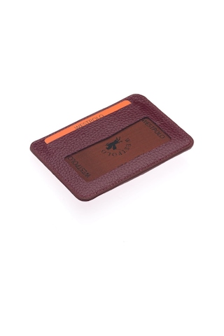 West Polo Hakiki Deri Patlı Bol Kartlıklı Kağıt Para Bölmeli Unisex Kartlık Tr115 Bordo