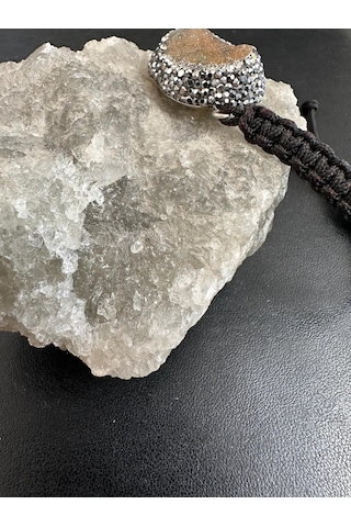 Zirkon Markazit Ve Doğal Sitrin Bereket Taşlı İpli Gümüş Bileklik