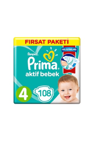 Prima Bebek Bezi 4 Beden Fırsat Paketi 2 x 54 108 Adet 2'li