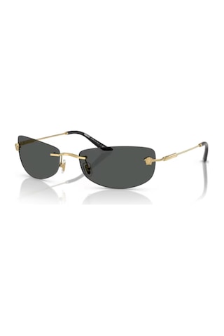 Versace Ve 2279 100287 60 Erkek Dikdörtgen Gold Metal Güneş Gözlüğü Altın