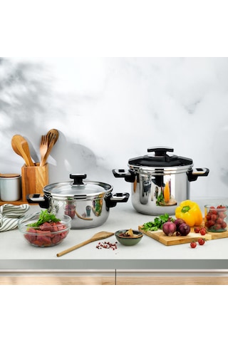 Schafer İn-safe 2 Li Düdüklü Tencere Seti 4 Parça-siyah