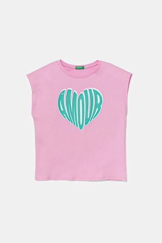 United Colors Of Benetton Kız Çocuk T Shirt 3jerc10pb Açık Pembe Açık Pembe