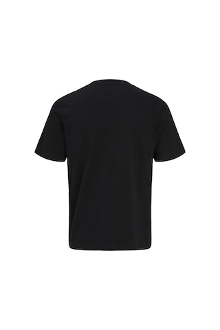 Jack & Jones Erkek Gögüs Baskili Bisiklet Yaka Tisört - Munk - 12298430 Siyah