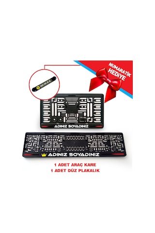 1 Adet Düz 1 Adet Kare Takmatik Plakalık 15.5Cmx30.5Cm Ebatı 289436477