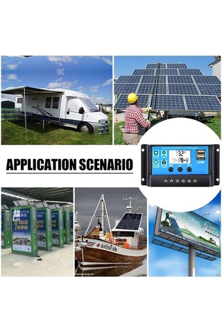 Pazly Evrensel 12v/24v Solar Şarj Regülatörü, Çift Usb, Dıy Güneş Enerjisi Sistemi İçin