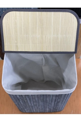 Sever Bambu Çamaşır Sepeti Dikdörtgen 33279 Gri Diğer