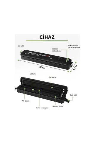 Gıda Vakum Ve Mühürleme Makinesi- Yiyecek Tazeliği Koruma Ev Ve Restoran İçin Çok Renkli