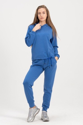 Rich Kadın Kapüşonlu Mavi Sweatshirt Ve Eşofman Takımı Scuba Kumaşı Çok Renkli