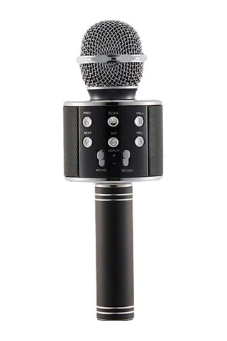 Bluetooth Karaoke Mikrofon Kablosuz Hoparlörlü, Led Işıklı, Şarjlı