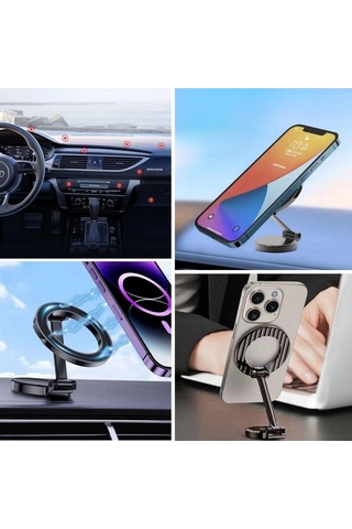 Tüm Telefonlarla Uyumlu Manyetik Araç Telefonu Tutacağı Katlanır 360 Derece Dönen Telefon Standı Bx40 Diğer