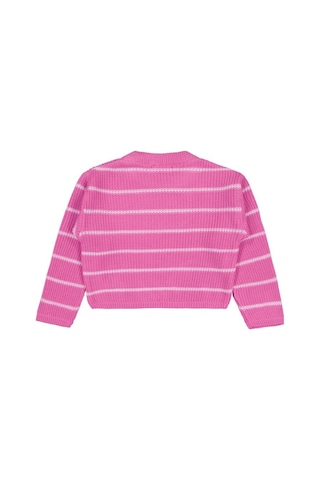 Civil Girls Çizgili 6-9 Yaş Kazak Koyu Pembe