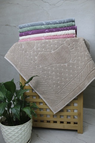 Buççin Online Mağaza Senya Pamuklu Çift Kat Dokuma Bej Ayak Havlusu 50x70 Orta 6 - 12 Mm Pamuk Gri Çok Renkli