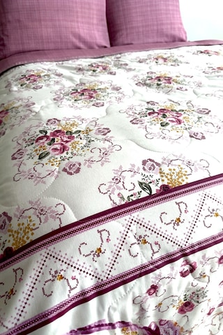 Alla Turca Tek Kişilik Yazlık Uyku Seti Düz Çarşaflı Kanaviçe Gül Kurusu Gülkurusu