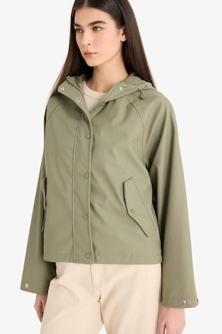 Defacto Regular Fit Kapüşonlu Suni Deri Yağmurluk E8552ax25aukh402 Haki