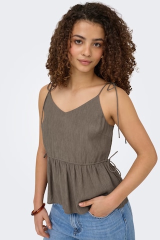 Only Onlnele Regular Fit V Yaka Bağlama Detaylı İnce Askılı Bluz Bayan Bluz 15370325 Vizon VİZON