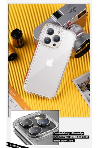 Rock Apple Uyumlu iPhone 14 Kılıf Air Serisi Şeffaf Silikon - Beyaz Beyaz