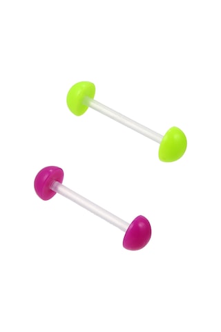 Wezone 19'lu Multicolor Akrilik Piercing Seti - Dil Ve Göğüs İçin Esnek, Alerjiye Dayanıklı, Kolay Kurulum - 1.6mm Çaplı, 16mm Uzunlukta Diğer