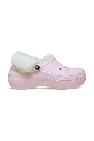 Crocs Classic Platform Fuzz Lined Clog Pink Milk Terlik 212854-6zw Pembe