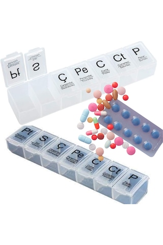 2 Adet Haftalık İlaç Kutusu İlaç Kutusu Düzenleyici