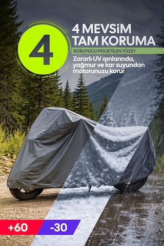 Zontes 350 X Arka Çanta Topcase Uyumlu Su Geçirmez Motosiklet Brandası Motor Branda Lastikli