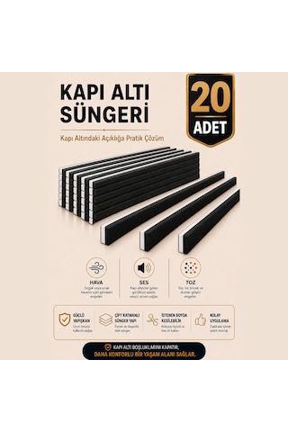 20 Adet Kapı Altı Rüzgar Önleyici 90 Cm Yapışkanlı Isı Yalıtım Süngeri Kapı Pencere Soğuk Toz Ses Kesici Eşik Süngeri
