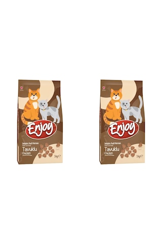 Enjoy Tavuklu Kedi Maması, 1 Kg, 2 Adet
