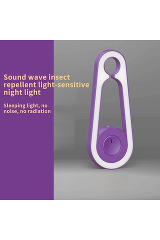 Geeksen Usb Ultrasonik Sinek Ve Fare Kovucu - Ev İçi Işık Sensörlü Gece Lambası 3 Modlu Mor