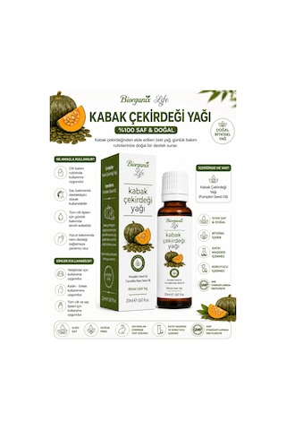 %100 Saf Kabak Çekirdeği Yağı 20 Ml - Besleyici Saç Ve Sakal Bakım Yağı
