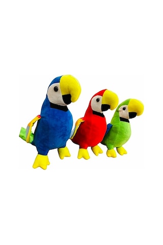Peluş Oyuncak Yeşil Papağan Kuş 30 Cm Yeşil