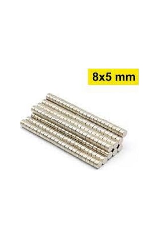 8 x 5 mm Yuvarlak Neodyum Mıknatıs - 30 Adet