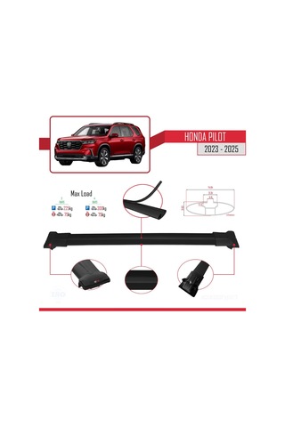Honda Pilot 2023-2025 Arası İle Uyumlu Fly Model Ara Atkı Tavan B