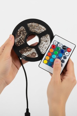 2 Metre Kumandalı Usb Led Şerit Işık Renk Ayarlı Dekoratif Ortam Ve Ambiyans Aydınlatması Diğer