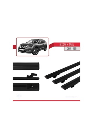 Nissan X-trail 2014-2021 Arası İle Uyumlu Basic Model Ara Atkı Tavan Barı Siyah 3 Adet