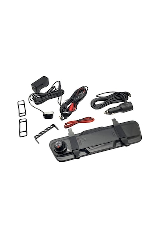 Araç Yol Kayıt Kamerası Dikiz Aynalı 10 İnç Full Hd Ön-arka Kameralı/ Park Sensörlü 64 Gb