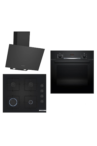 Bosch HBF534EB3T - POP6C6P30O - DWK64PJ60T Siyah 3lü Ankastre Set 294