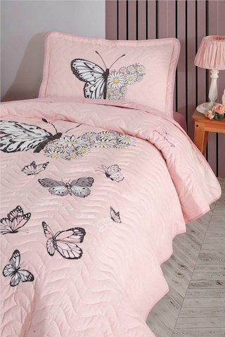 Clasy %100 Pamuk Daisy Love V2 Tek Kişilik Yatak Örtüsü Somon