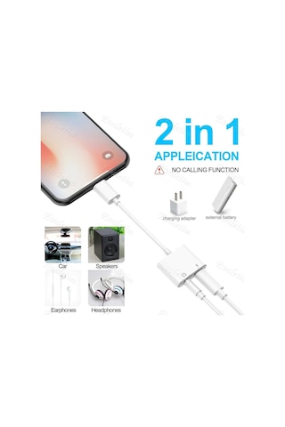 Apple Uyumlu iPhone 11 12 Plus Lightning To 3.5Mm Kulaklık Şarj Çevirici 4420P