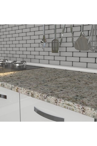 Decoraktiv Smart 280 Mdf Hazır Mutfak Dolabı - Tezgah Dahil - Bordo Beyaz Beyaz - Kırmızı