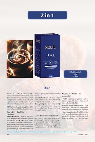 Xaura Global 2 İn 1 Coffe 20 Pcs 280 G Çekirdek