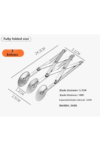 Monyee Çelik Pizza Dilimleyici, 3/5/7 Tekerlekli Pastry Kesici, Ev Ve Profesyonel Mutfaklar İçin Pratik Pişirme Aracı Diğer