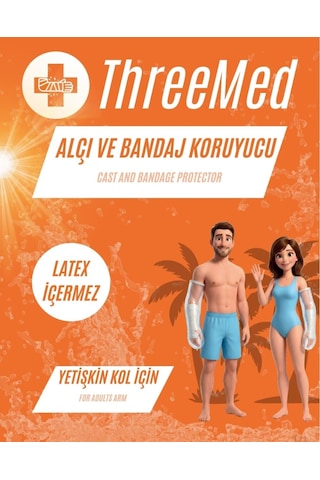 Alçı Ve Bandaj Koruyucu - Yetişkin Kol Kırık Bandaj Gibi Durumlar İçin Banyo Ve Duş Ürünü Alçı Bonesi Her Islak Alanda Kullanım Şeffaf