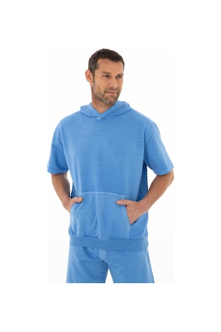 AR-MA Arma Erkek Oversize Kısa Kollu Kanguru Cepli Kapşonlu Sweatshirt 001