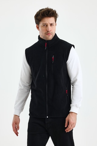 Monox Erkek Tam Fermuarlı Spor Polar Yelek Siyah